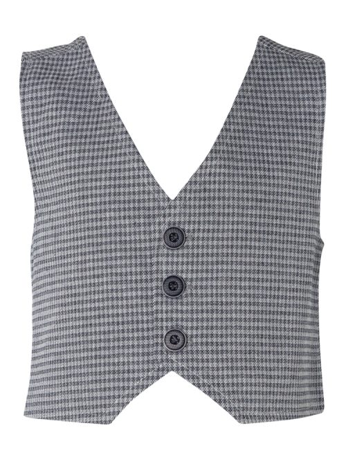 Gray plaid fabric boy's vest
