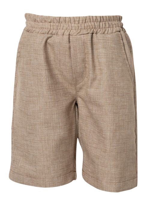 Dark beige fabric bermuda shorts for boys