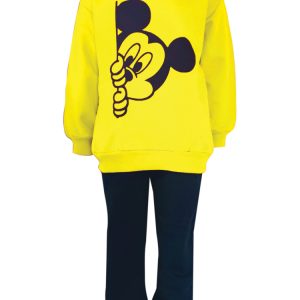 Φόρμα φούτερ αγοριών κίτρινη με τον mickey